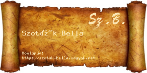 Szoták Bella névjegykártya